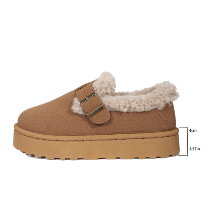 Retro Birkenstock Snow Shoes for Women, Fleece-Lined Loafers, 2026 New Winter Style, Slip-On Thick-Soled Warm Cotton Shoes
