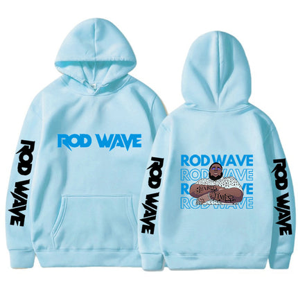 2023 Cross-Border New Product Rod Wave Series Front and Rear Lettering Peripheral Fashion Casual Hooded Sweatshirt