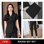 Black suit + skirt + pants / S