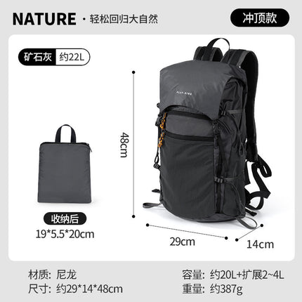 Outdoor Professional Waterproof Mountaineering Backpack Lightweight Foldable Large Capacity Flip-Top Bag Travel Hiking Backpack