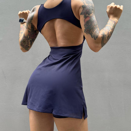 Regina Naked Sports dress Women's Anti-walking Base Outdoor Running Fitness Tennis Skirt Breathable with Chest Pad