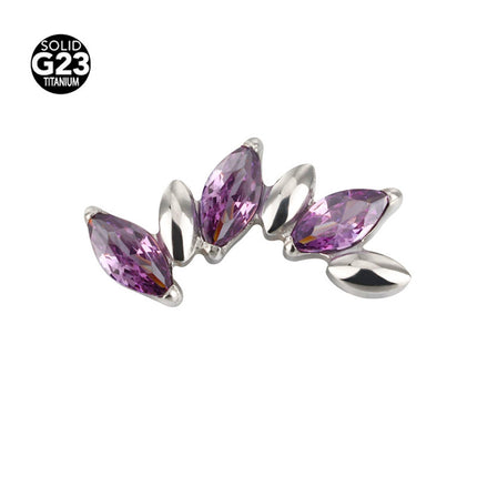 F-136 titanium alloy multicolor stitching zircon horse eye five zirconium earnail lip nail ear bone nail piercing jewelry wholesale