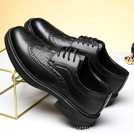 Men's Shoes New Style Business Formal Leather Shoes Men's Brogue Wedding Shoes Men
