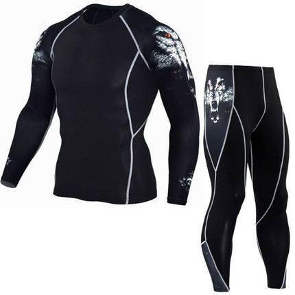 Men's Sportswear Sweat-Wicking Running Marathon Tight-Fitting Suit Quick-Drying High-Elastic Two, Three, or Four-Piece Set Wholesale Trade