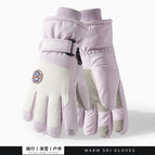 Side mark ski 3d curved finger [female] purple and white / One size fits all
