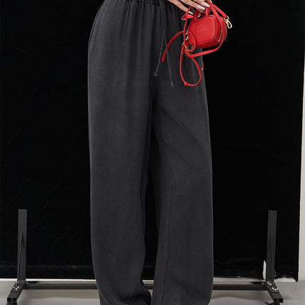 DTWO spring and summer new original design thirteen lines of lace-up elastic drape full mop pants pants 5105289