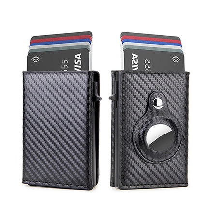 Amazon AirTag wallet carbon fiber magnetic card bag European and American men's wallet RFID Multi-card Men's wallet