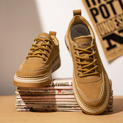 Men's Shoes 2026 Spring New Versatile High-End Flat Shoes Men's Height-Increasing Casual Work and Sports Shoes