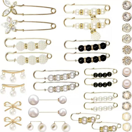 Imitation Pearl Pin suit Pants Waist Tight Artifact Pin Fixed Clothes Waist Change Small Artifact Anti-running Light Accessories