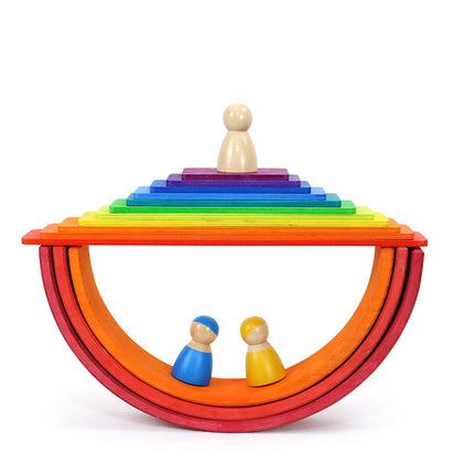 Cross-Border Wholesale 11-Piece Large Rainbow Building Block Arch Bridge Kindergarten Kidsren's Educational Early Education Stacking High Building Toys