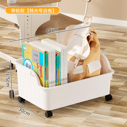 Book Storage Box with Pulley Student Dormitory Desk Schoolbag Storage Box Desktop Storage Basket Sorting Classroom Book Box