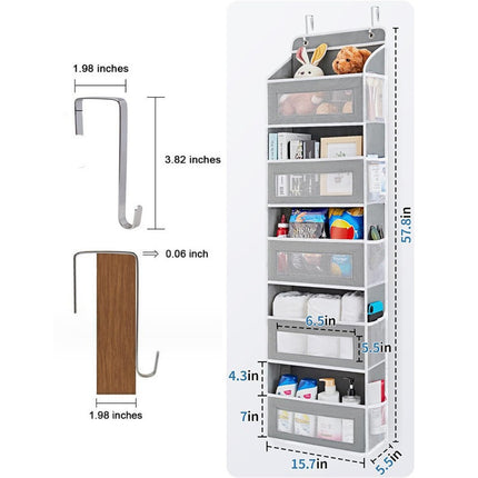 Non-Woven Five-Layer Storage Hanging Bag Behind the Door Household Multi-Functional Wall-Mounted Hanging Bag Wardrobe Wardrobe Storage Bag