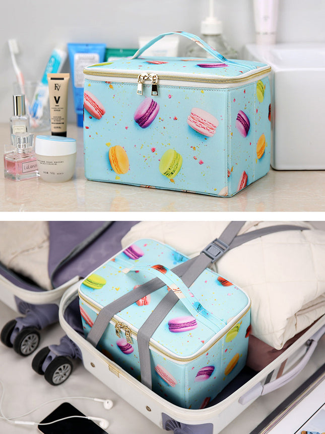 Red Tadpole Foldable Portable Cosmetic Case Storage Box Travel Large Capacity Cosmetic Bag Storage Bag Storage Box Home