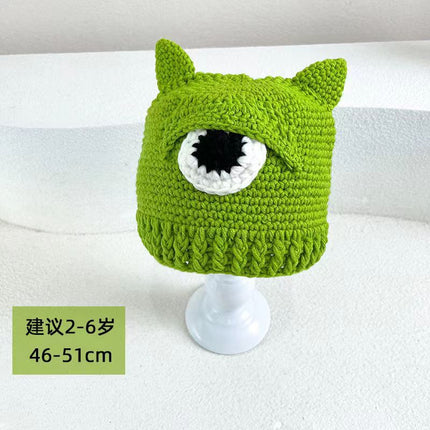 The Same Hat as Piyou, Green Shrek Cartoon, Funny and Cute Strawberry Hood, Knitted Woolen Hat for Winter