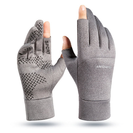 Outdoor Cycling Gloves for Men and Women in Winter, Fleece-Lined, Warm, Touch-Screen, Non-Slip, Cycling, Mountaineering, Skiing, Waterproof and Windproof, Cross-Border