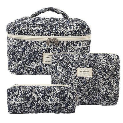 2025 Small Fresh and Cute Cotton Cosmetic Bag Niche Portable Toiletry Cosmetics Bag Floral Ins Cute Box Bag Box
