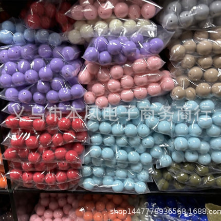 30mm solid color acrylic beads 25mm round beads translucent popular necklace key chain clothing headdress pendant
