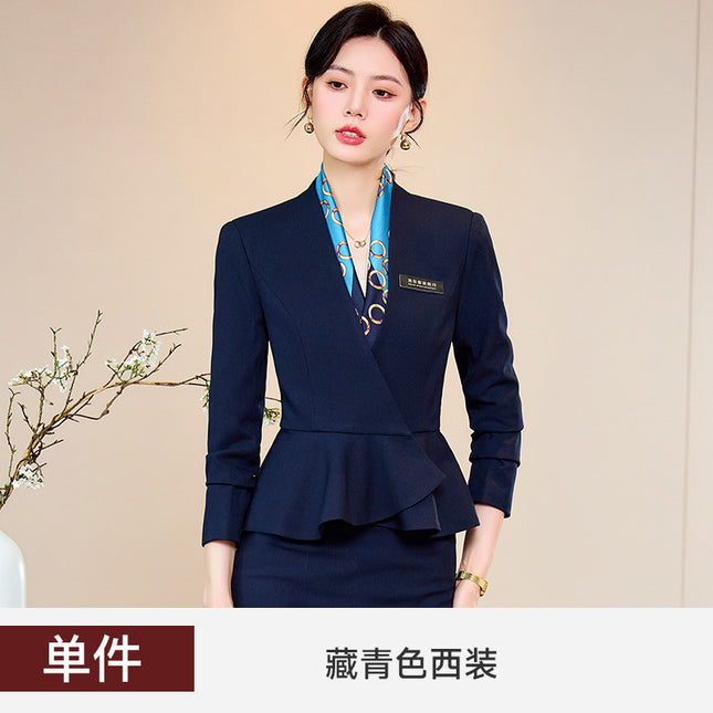 High-end Suit Dress Women's New Autumn High-end Professional Temperament Jewelry Shop Beauty Salon Hotel Front Desk Work Clothes
