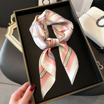 70cm Imitation Silk Square Scarf Fashion All-match Silk Scarf Professional Scarf Korean Style Neck Protection Scarf Decorative Small Square Scarf