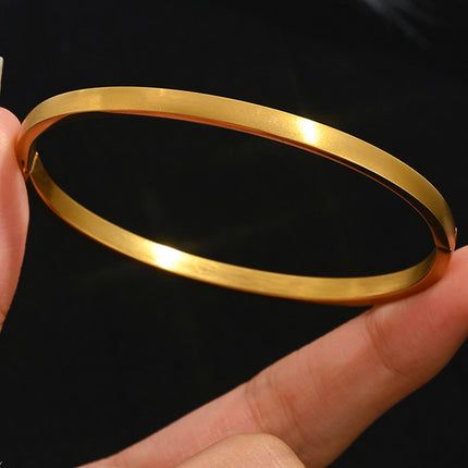 Titanium Steel Bracelet Does Not Fade, Diamond-Encrusted Real Gold Electroplated 18K Gold Stainless Steel Bracelet Douyin Cross-Border Same Style