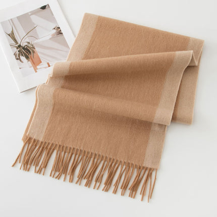 100% Wool Satin Double Face Towel Women Elegant Wool Scarf Simple All-match Warm Cold-proof Shawl