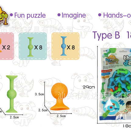 Cross-border Sucker Darts Sticky Music Suction Music Children's Creative Assembled Soft Building Blocks Personally Interactive Throwing Toys