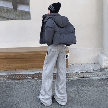 Lazy Drawstring High Waist Wide Leg Casual Pants Women's 2025 Spring New Dipped Loose Slimming Straight Pants