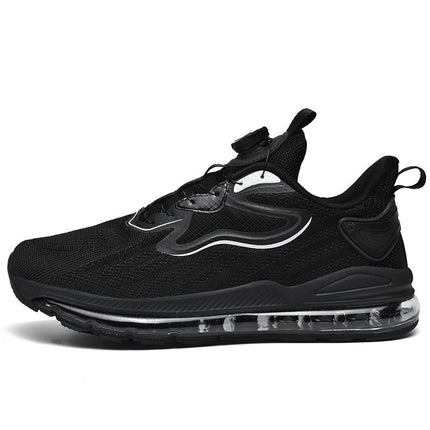 Large Size47 Men's Lace-Free Summer Rotating Button Air Cushion Sports Genuine Leather