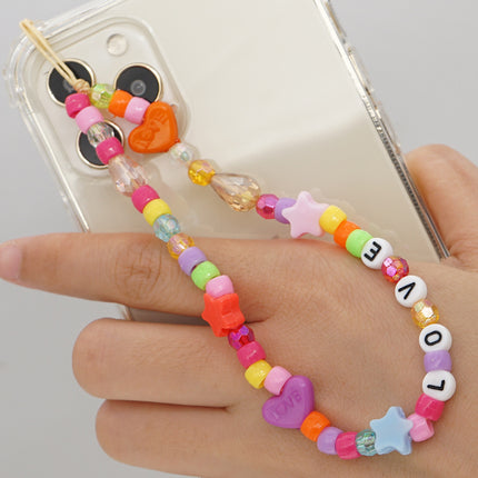 Factory direct supply handmade beaded mobile phone lanyard bluetooth speaker lanyard flashlight fan selfie stick U disk sling
