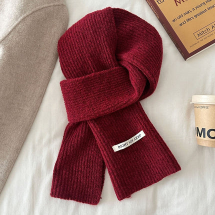 2025 Autumn and Winter New Wool Blended Pure Color Scarf for Female Students Korean Style Simple and Versatile Warm Couple Scarf