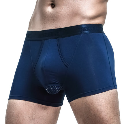 Men's Underwear Men's Bag Leather Shotgun Separate Long Restraining Shorts Breathable Scrotum Pants Boxer Pants