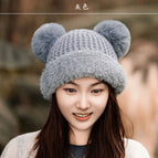 Color block double ball (grey) / Free size