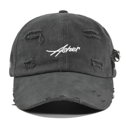 Soft Top Cap 2025 Hip-Hop Men's Korean Baseball Cap Women's Small Ripped Vintage Letter Hat New Year Face