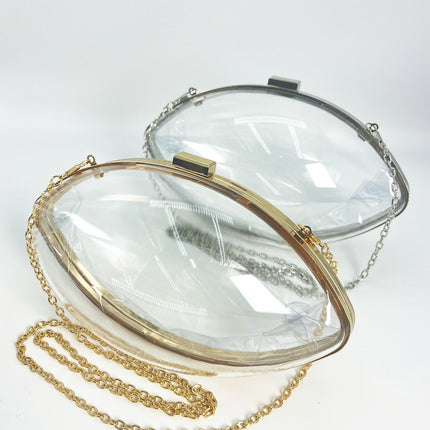 2025 New Summer Style Personalized Acrylic Transparent Ball Bag Shoulder Crossbody Bag Chain Small Bag Evening Dress Bag
