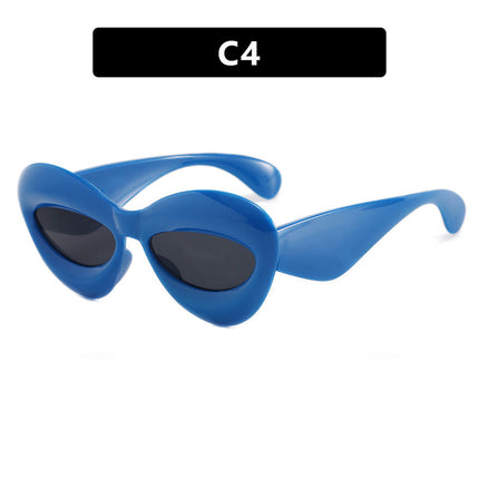 Personalized Cat-Eye Sunglasses 2022 New Style Personalized Ins Candy-Colored Sunglasses Versatile Alien Sunglasses