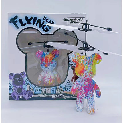 New electroplating flying violent bear induction aircraft suspension induction aircraft luminous aircraft children's toys