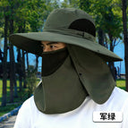 Brimmed shawl outdoor (military green) / Free size
