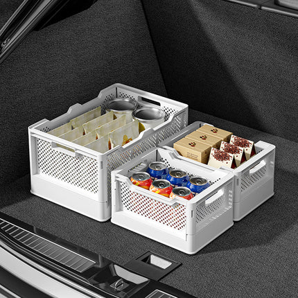 Folding Storage Basket Household Dormitory Desktop Finishing Storage Basket Stackable Wheeled Outdoor Car Large Storage Frame