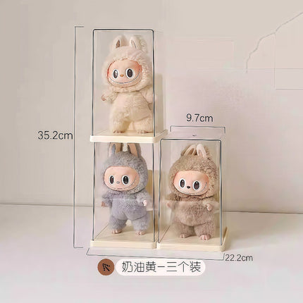 Labubu Vinyl Display Box Transparent Plush Doll Doll Hand-Made Bubble Matra Boubu Dust-Proof Storage Box