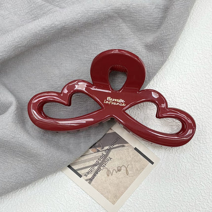 Autumn and Winter Vintage Red Hair Clip Women's 2024 New High-end Shark Clip Back Head Elegant Grab Clip Headwear Hairpin Hair Accessories