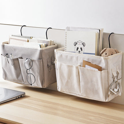 Student Dormitory Storage Bag with Bedside Hooks, Multifunctional Dormitory Storage, Multi-Pocket Wall-Mounted Storage Bag