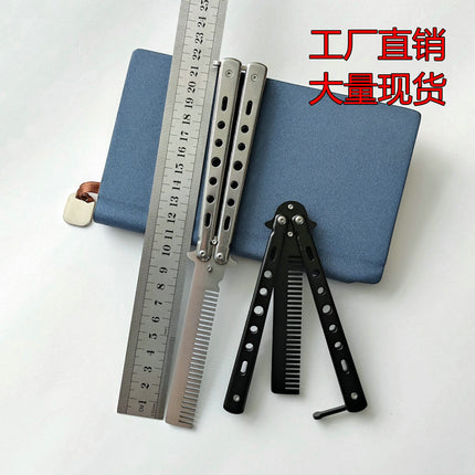 Factory Wholesale Unedged Metal Butterfly Practice Knife Csgo Game Training Hand Swing Knife American Butterfly Comb