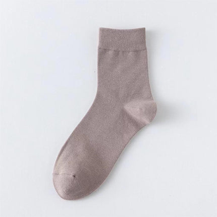 Socks Men's Mid-tube Solid Color Cotton Socks Business Casual Antibacterial Deodorant Boneless Pure Cotton Breathable Spring and Autumn Mid-tube Socks