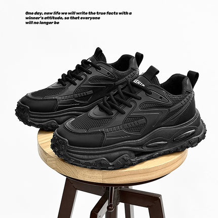 Spring Dad Shoes New Versatile Men's Casual Running Sneakers Breathable Lightweight Thick-Soled Height-Increasing Trendy Shoes