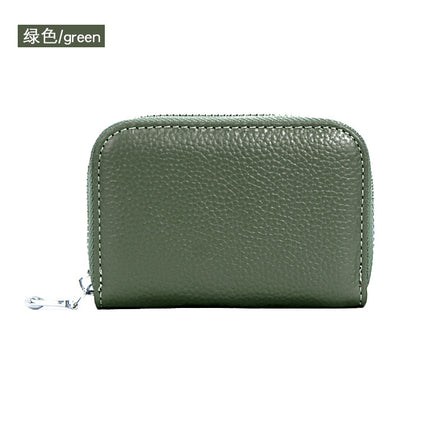 Foreign Trade Top Layer Cowhide Organ Genuine Leather Card Bag Multi-Card Bits Large Capacity RFID Anti-degaussing Men's Certificate Card Cover Women
