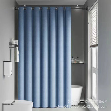 Shower curtain bathroom waterproof curtain mildew partition warm shading high-grade hanging curtain Roman hole wet and dry separation shower bath