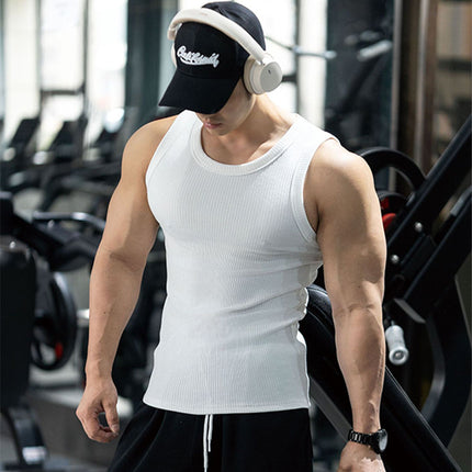Waistcoat heavyweight 310G sleeveless muscle fitness dog vest men's large slim casual base