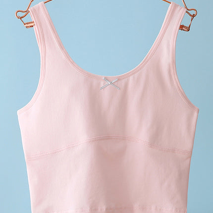 Girl's bra girls' development long cotton camisole student anti-bump comfortable girl's underwear