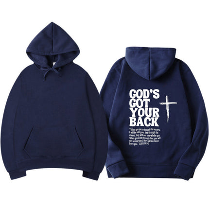 Foreign Trade Cross-Border Independent Station Women's Hooded Sweatshirt Hoodie with Letter Print on the Back Oversized Hoodie