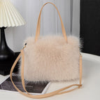Light brown / Fox plush tote bag